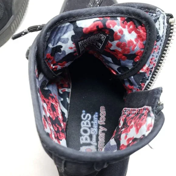 Bobs Women's Size 7.5 Black Bootie Sneakers Canvas - Picture 7 of 10